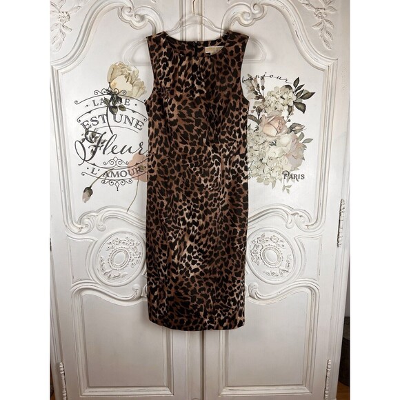Michael Kors Shesth Dress Animal Print Sleeveless Size 2 - Picture 4 of 12